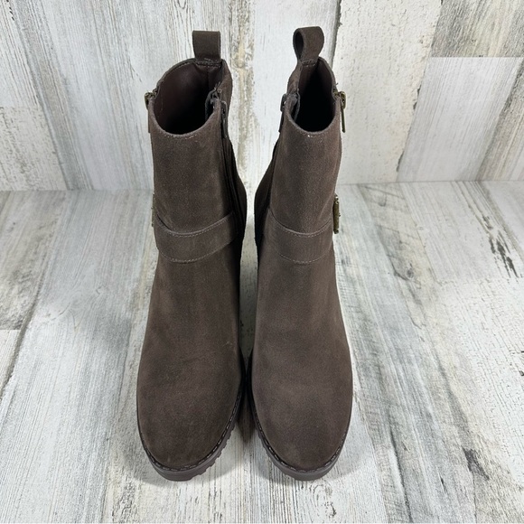 NEW Blondo Talyn Waterproof Brown Leather Block Heel Ankle Boots #1081 - Picture 11 of 12